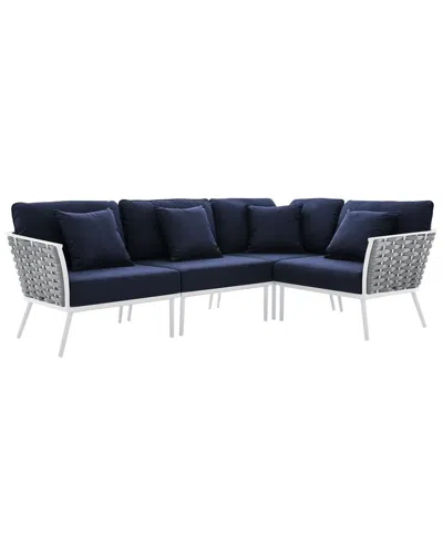 Modway Stance Outdoor Patio Large Sectional Sofa In White