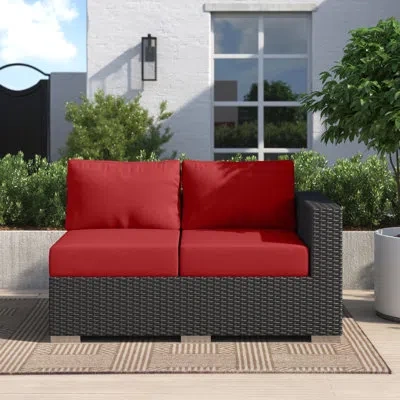 Modway Stopover Outdoor Patio Sunbrella Right Arm Loveseat In Canvas Jockey Red Sunbrella® Canvas