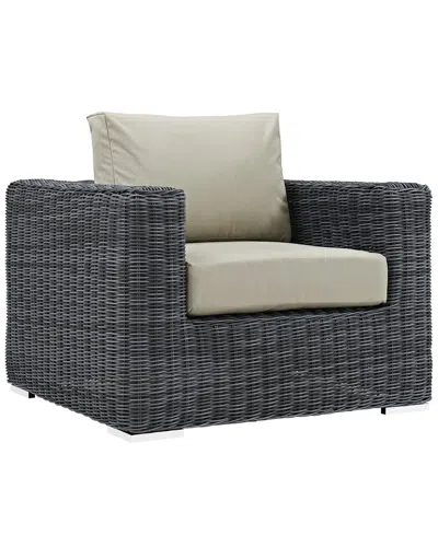 Modway Summon Outdoor Patio Fabric Sunbrella Armchair In Black