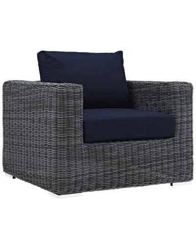 Modway Summon Outdoor Patio Fabric Sunbrella Armchair In Black