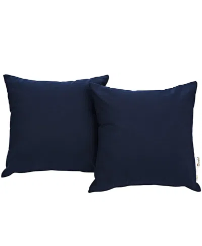Modway Summon Outdoor Patio Sunbrellaa Pillow, Set Of 2 In Blue