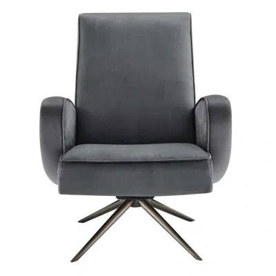 Modway Superior Performance Velvet Swivel Chair In Gray Velvet