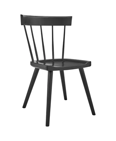 Modway Sutter Wood Dining Side Chair In Black