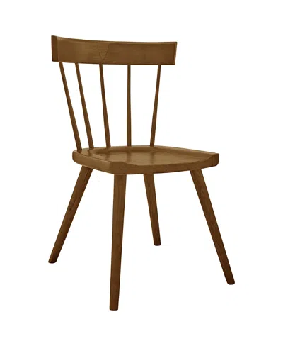 Modway Sutter Wood Dining Side Chair In Brown
