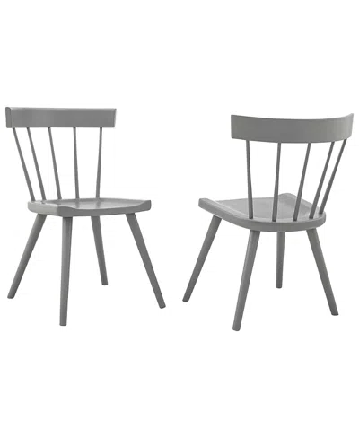 Modway Sutter Wood Dining Side Chair, Set Of 2 In Gray