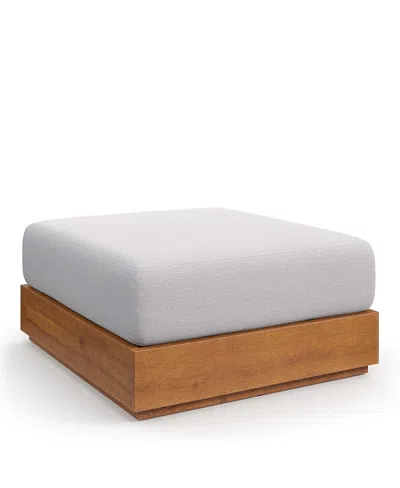 Modway Tahoe Outdoor Patio Acacia Wood Ottoman In Brown