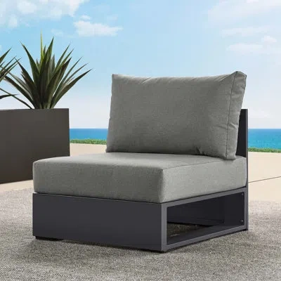 Modway Tahoe Outdoor Patio Powder-coated Aluminum Modular Armless Chair In Charcoal