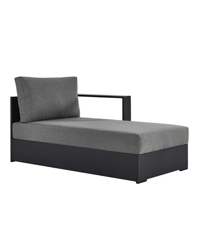 Modway Tahoe Outdoor Patio Powder-coated Aluminum Modular Right-facing Chaise Lounge In Black