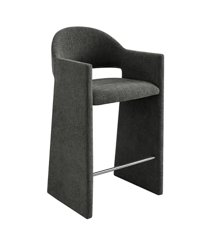 Modway Talia 41 Inch Upholstered Fabric Bar Stool In Gray