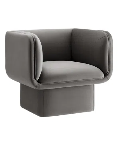 Modway Tate Performance Velvet Accent Chair In Gray