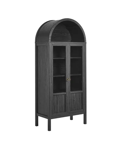 Modway Tessa Tall Arched Storage Display Cabinet In Black
