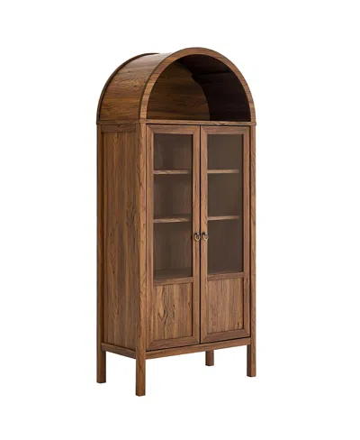 Modway Tessa Tall Arched Storage Display Cabinet In Brown