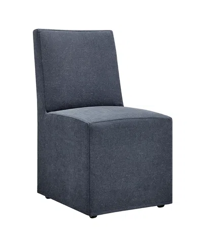 Modway Tessera Upholstered Linen-blend Slipcovered Dining Chair In Blue