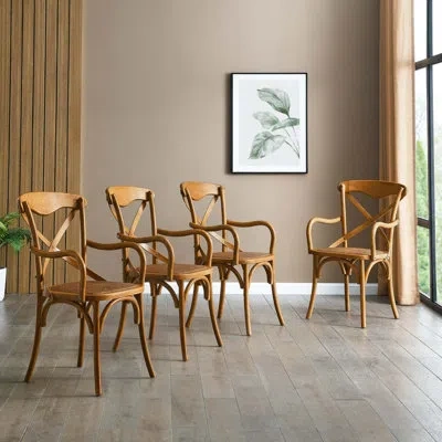 Modway The Barn Wild Hen Dining Armchair (set Of 4) By  In Walnut