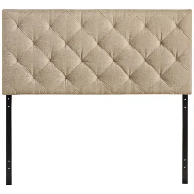 Modway Theodore Beige Diamond-tufted Full Fabric Headboard