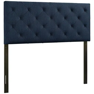 Modway Theodore Navy Blue Diamond-tufted Full Fabric Headboard