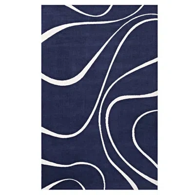 Modway Therese Abstract Swirl Area Rug In Navy,swirl White