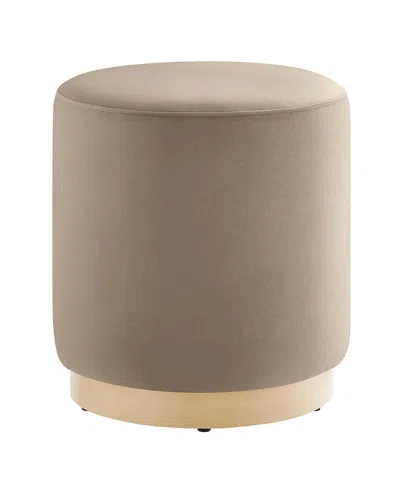Modway Tilden 16 Round Performance Velvet Upholstered Ottoman In Brown