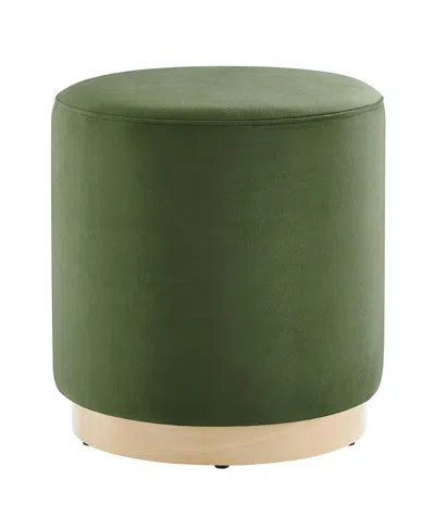 Modway Tilden 16 Round Performance Velvet Upholstered Ottoman In Green