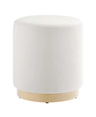 Modway Tilden 16 Round Performance Velvet Upholstered Ottoman In White