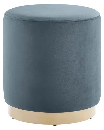 Modway Tilden 16in Round Performance Velvet Upholstered Ottoman In Blue