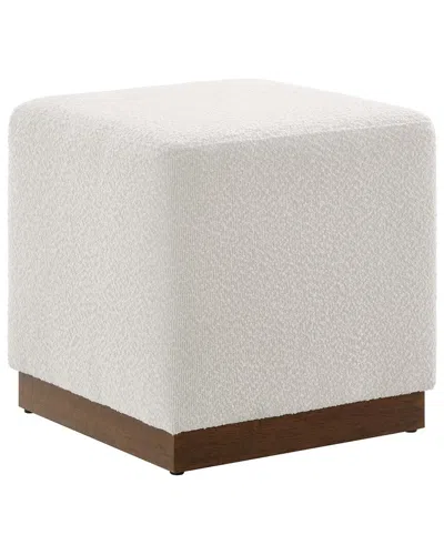 Modway Tilden 17 Square Boucle Upholstered Ottoman In White
