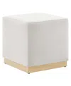 Modway Tilden 17 Square Performance Velvet Upholstered Ottoman In White