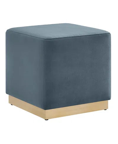 Modway Tilden 17" Square Performance Velvet Upholstered Ottoman In Blue