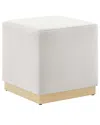 Modway Tilden 17 Square Performance Velvet Upholstered Ottoman In Pink