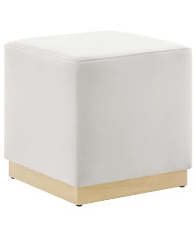 Modway Tilden 17 Square Performance Velvet Upholstered Ottoman In White