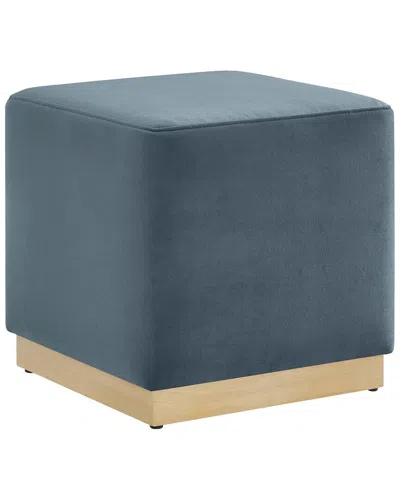 Modway Tilden 17in Square Performance Velvet Upholstered Ottoman In Blue
