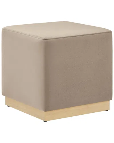 Modway Tilden 17in Square Performance Velvet Upholstered Ottoman In Brown