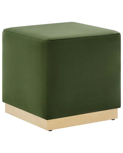 Modway Tilden 17in Square Performance Velvet Upholstered Ottoman In Green