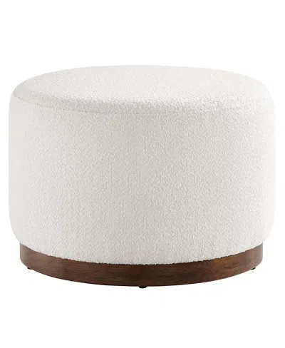 Modway Tilden Large 23 Round Boucle Upholstered Ottoman In White