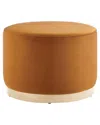 Modway Tilden Large 23 Round Performance Velvet Upholstered Ottoman In Red