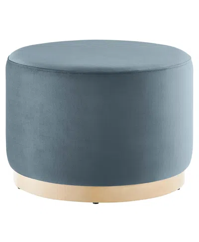 Modway Tilden Large 23 Round Performance Velvet Upholstered Ottoman In Blue