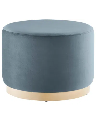 Modway Tilden Large 23 Round Performance Velvet Upholstered Ottoman In Blue