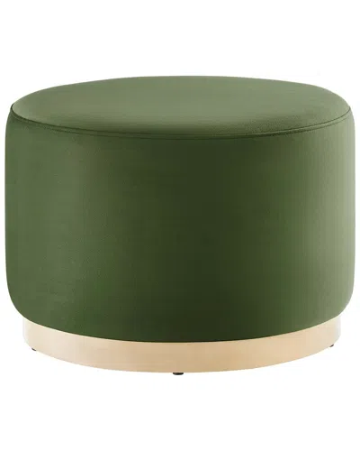 Modway Tilden Large 23 Round Performance Velvet Upholstered Ottoman In Green