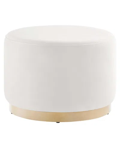 Modway Tilden Large 23 Round Performance Velvet Upholstered Ottoman In White