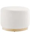 Modway Tilden Large 23 Round Performance Velvet Upholstered Ottoman In White
