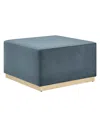Modway Tilden Large 28 Square Performance Velvet Upholstered Ottoman In Blue