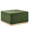 Modway Tilden Large 28 Square Performance Velvet Upholstered Ottoman In Green