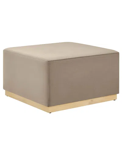 Modway Tilden Large 28 Square Performance Velvet Upholstered Ottoman In Neutral