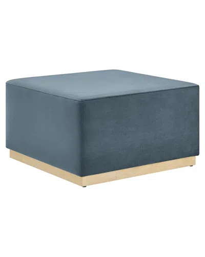 Modway Tilden Large 28in Square Performance Velvet Upholstered Ottoman In Blue