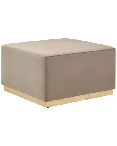 Modway Tilden Large 28in Square Performance Velvet Upholstered Ottoman In Brown