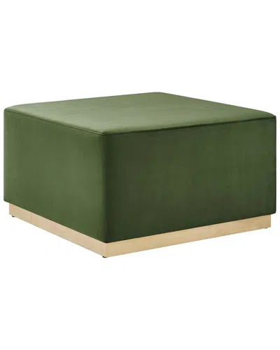 Modway Tilden Large 28in Square Performance Velvet Upholstered Ottoman In Green
