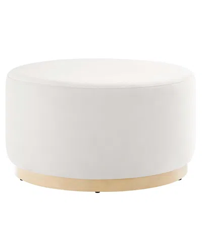 MODWAY TILDEN LARGE 29" ROUND PERFORMANCE VELVET UPHOLSTERED OTTOMAN