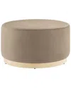 Modway Tilden Large 29 Round Performance Velvet Upholstered Ottoman In Brown