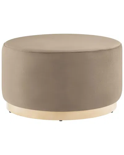 Modway Tilden Large 29 Round Performance Velvet Upholstered Ottoman In Brown