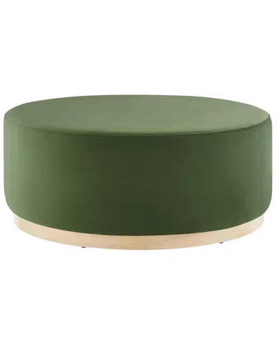 Modway Tilden Large 38 Round Boucle Upholstered Ottoman In Green